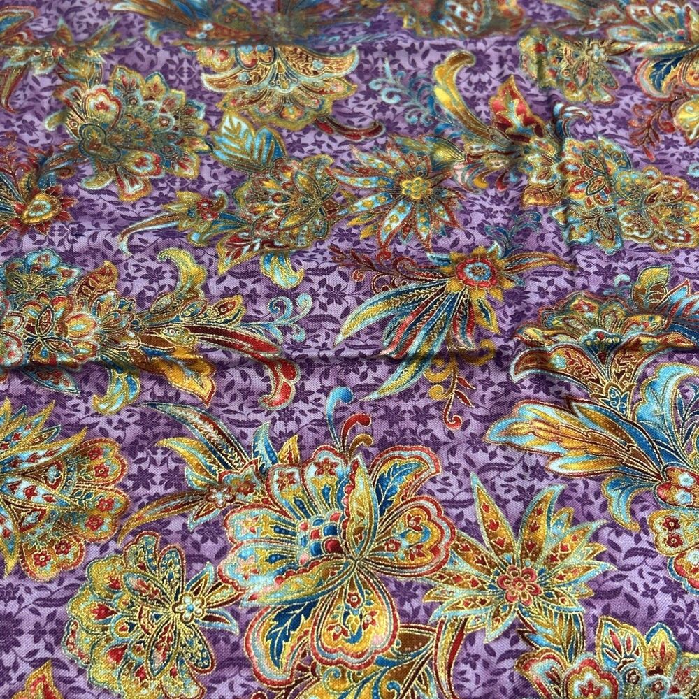 Robert Kauman Culture Club Passage To India Floral Cotton Quilting Fabric 18x44